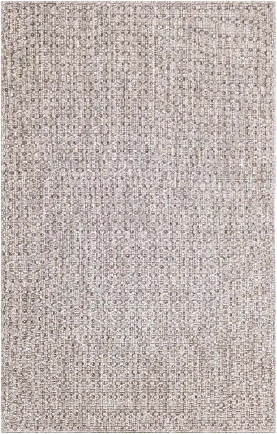 Unique Loom Outdoor Solid Collection Area Rug (3' 3" x 5' 3" Rectangle Beige/Ivory)