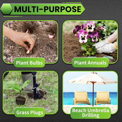 SYITCUN Auger Drill Bit for Planting - 4"X16" Heavy-Duty Post Hole Auger - Auger Post Hole Digger for Fence - 3/8" Hex Drive Drill