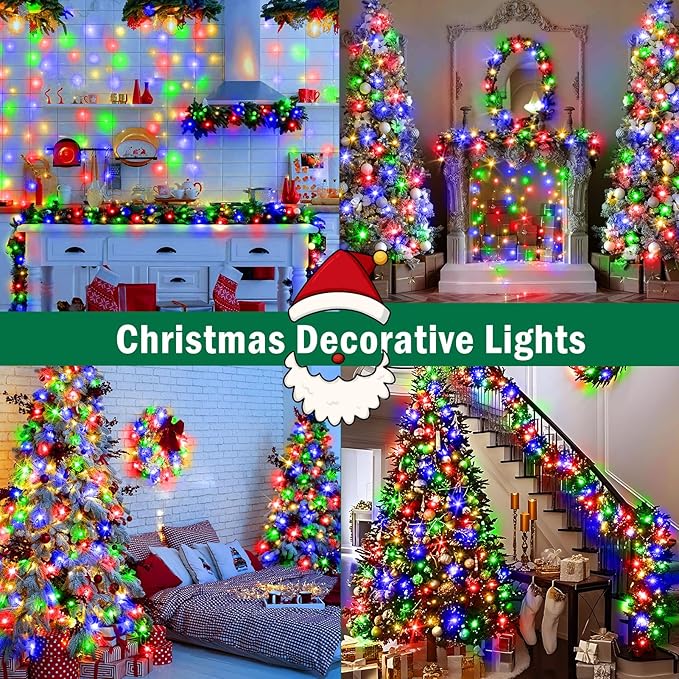 SAUIRS 403FT 1000 LED Christmas Lights Outdoor String Lights with 8 Modes Timer Waterproof Fairy Light Plug in for Outside Indoor Party Xmas Palm Tree Yard Wedding Decorations(Multicolor)