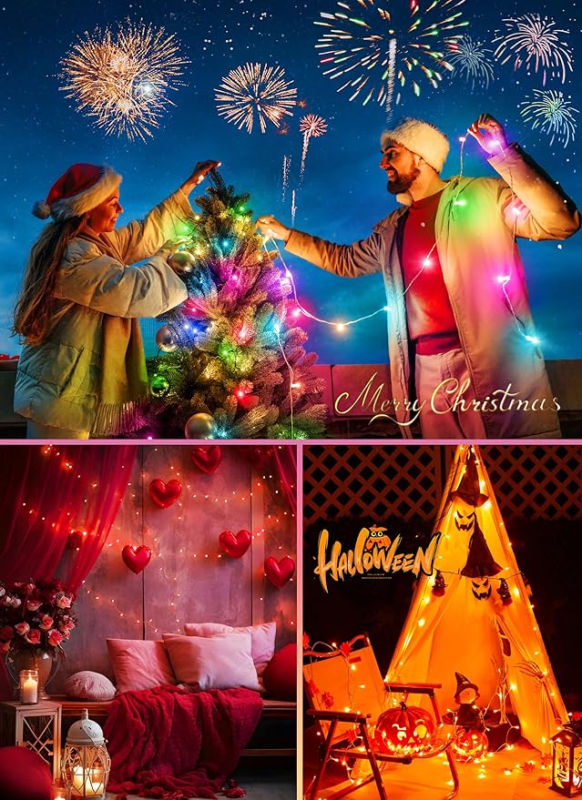 Minetom String Lights Color Changing - 22 Colors 66FT 200 LED Fairy String Lights with Remote,Twinkle Fairy Lights Indoor with 12 Lighting Modes, Pastel Easter Lights for Bedroom Classroom St. Patrick