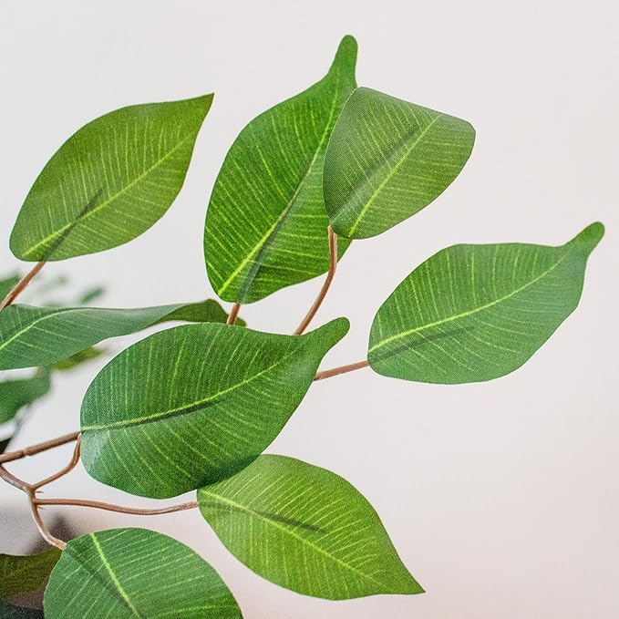 Nearly Natural 5ft Triple Trunk Artificial Ficus Tree with Natural Wood Trunks, Fake Tree for Indoor Home Décor, Faux Ficus Tree with Black Nursery Pot