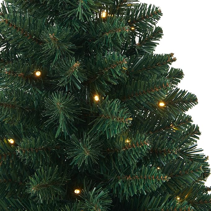 Pre-Lit Artificial Christmas Tree 3Ft, Battery Operated Desktop Xmas Tree with 50 LED 160 Branch Tips Mini Christmas Tree Decoration Indoor Outdoor