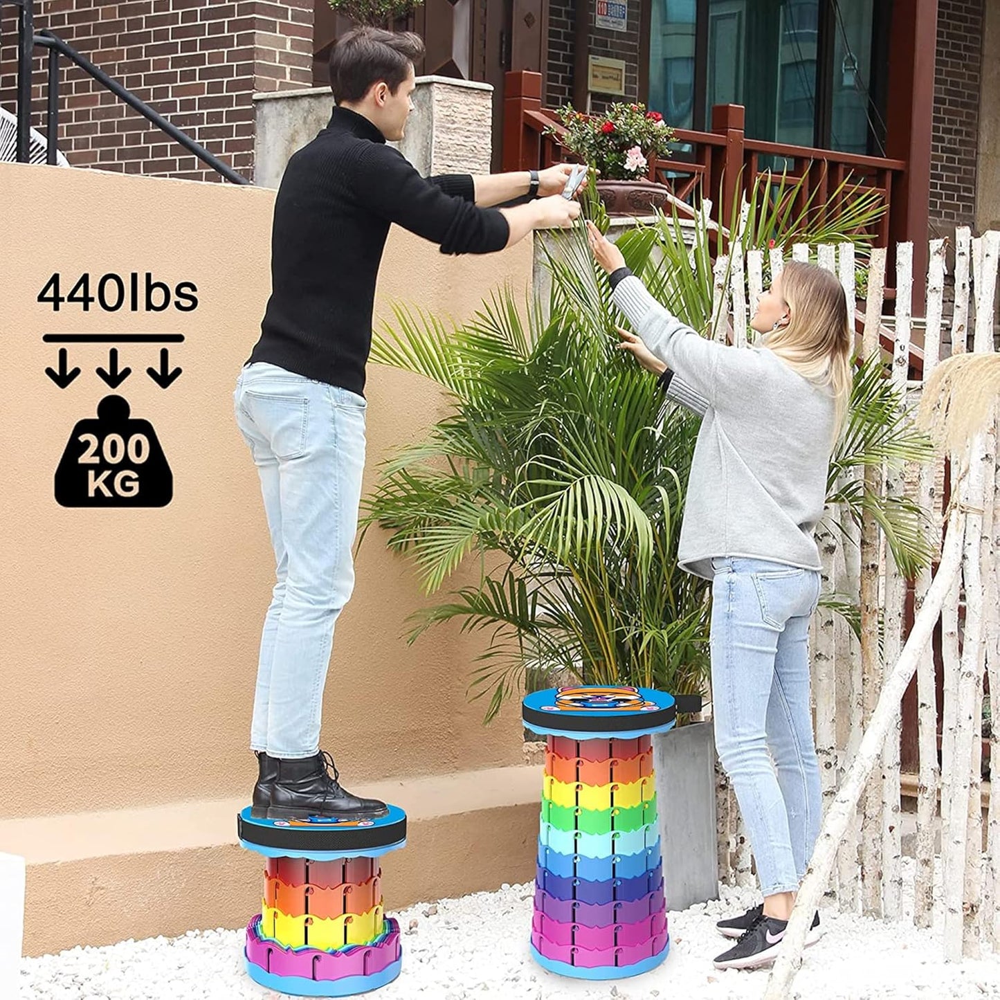 Alevmoom Folding Stool, Adjustable, Portable, Lightweight, Safety and Stability, Multi-Application