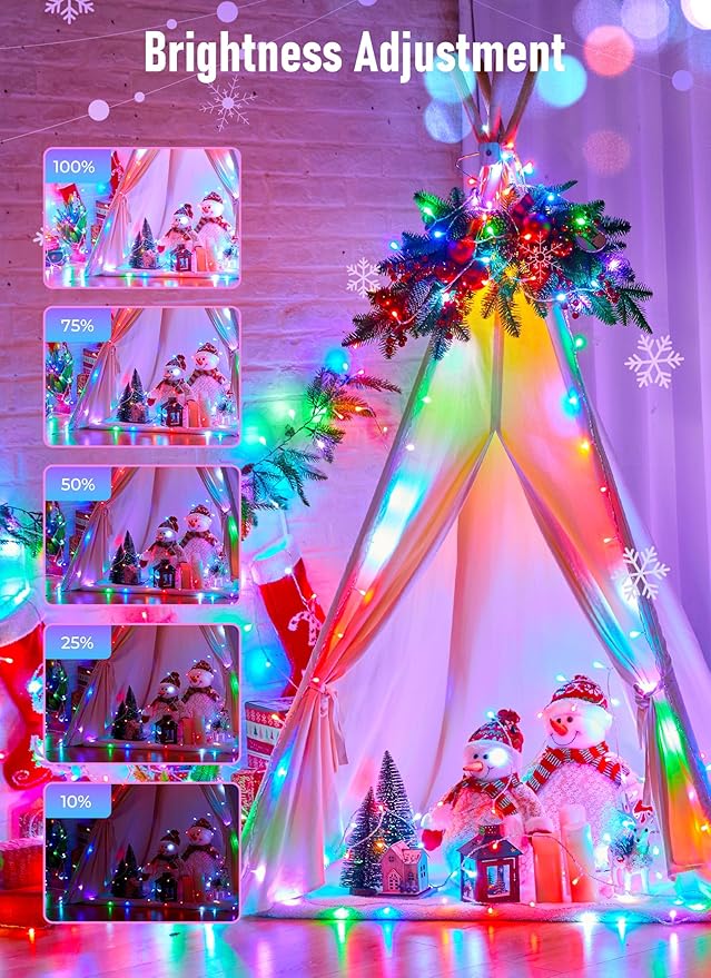 Minetom Color Changing String Lights - 22 Colors 33FT 100 LED USB String Lights with Remote,Twinkle Fairy Lights Indoor with 12 Lighting Modes, Pastel Easter Lights for Bedroom Classroom St. Patrick