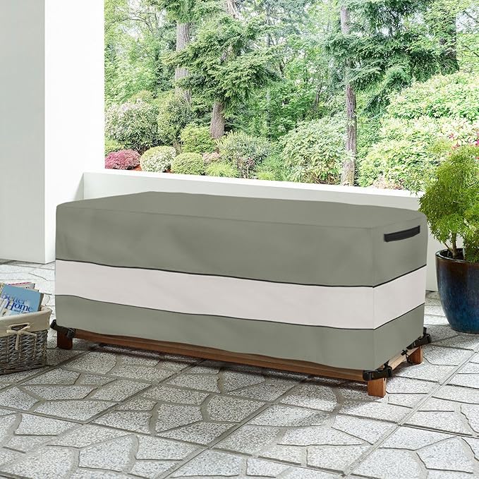 Waterproof Outdoor Coffee Table Cover,Rectangular Patio Small Side Table Cover,Outdoor Table Covers Rectangle Waterproof,48 x 28 x 16 inch -Grey Green