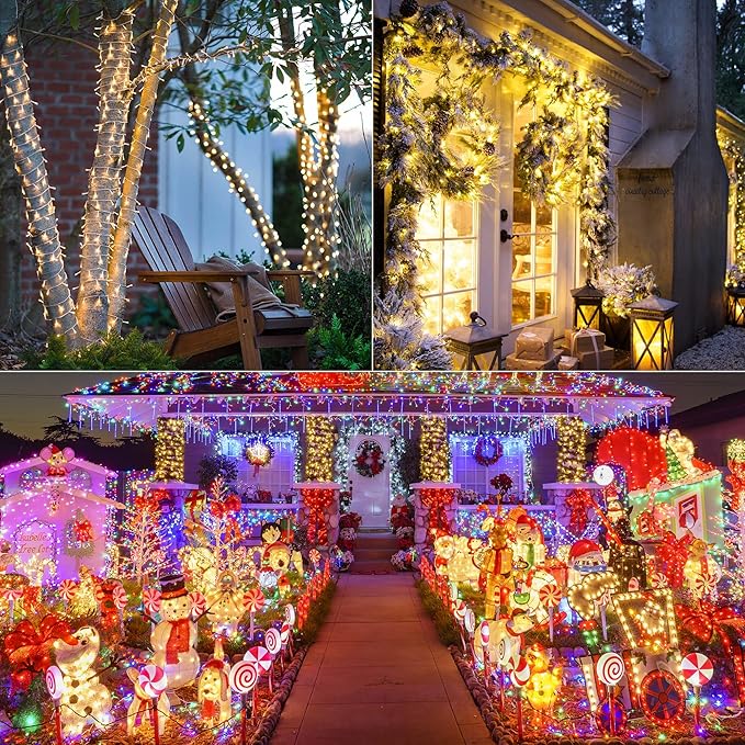 Color Changing Christmas Lights, 175ft 500 LED Warm White & Multicolor Christmas String Lights with Remote, 11 Modes Fairy Twinkle Lights Waterproof for Party, Garden, Home, Weddings, Xmas Tree Decor