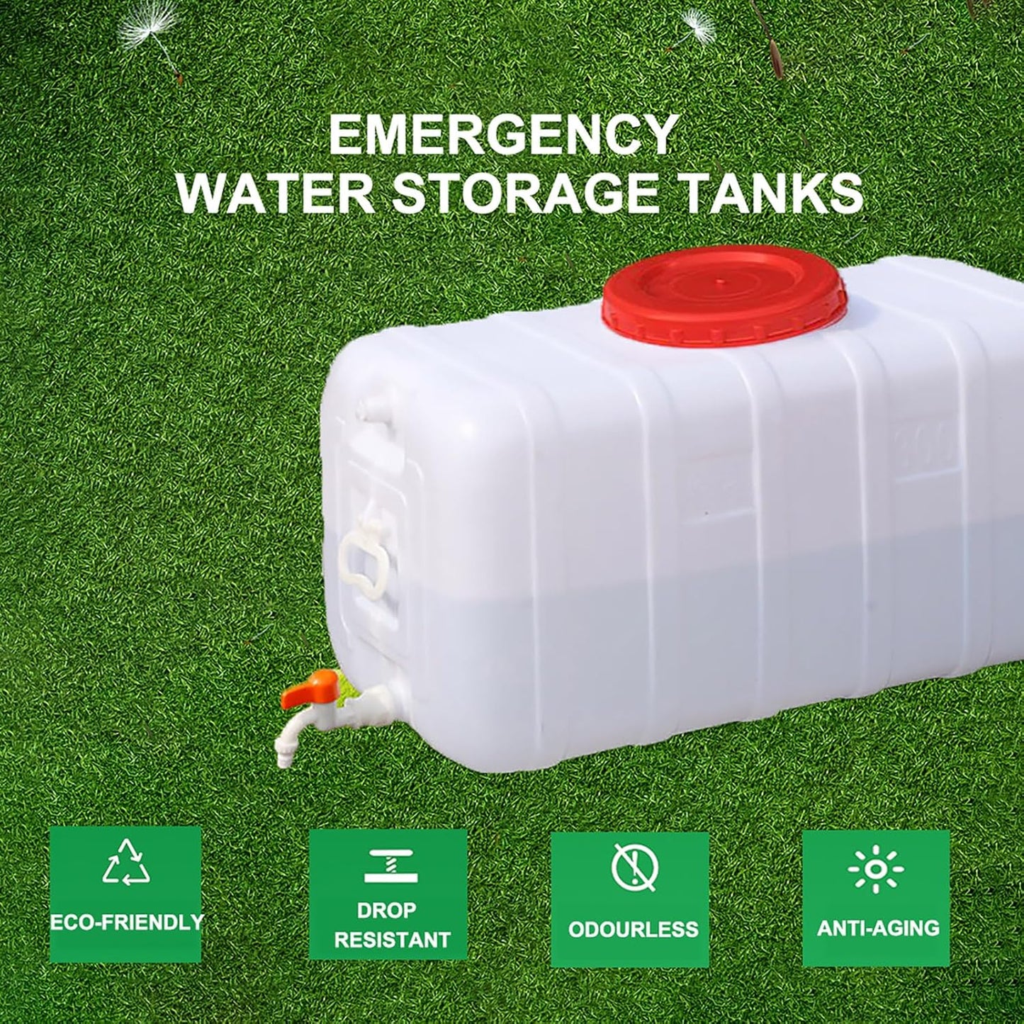 Water Storage Tank for Camping, Plastic Water Containers with Spigot for Emergency Water Storage Household Outdoor Camping Hiking Self-Driving Tour(Size:200L/53gallon)