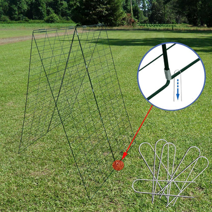 Garden Cucumber Trellis A-Frame Folding Plant Trellis 48 Inch by 34 Inch for Climbing Vegetables Flowers Green 2 Pack with Clips,Cable Ties and Ground Stakes