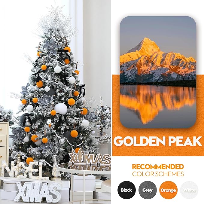 Sea Team 16-Pack Flocked Velvet Christmas Tree Ball Ornaments Set, Hanging Velour Baubles, Shatterproof Plastic Decorations for Xmas Tree, Wreath, Garland, 80mm/3.15 Inches, Gray