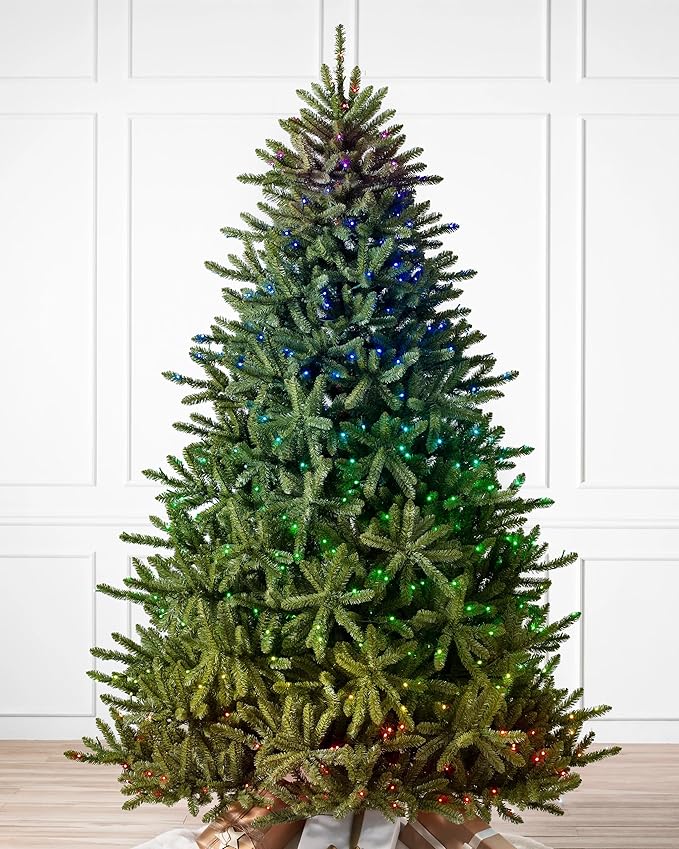 Balsam Hill 6 ft Pre-Lit Classic Blue Spruce - Artificial Christmas Tree with Twinkly Lights, Easy Plug Technology, Premium Stand for Indoor Holiday Decorating