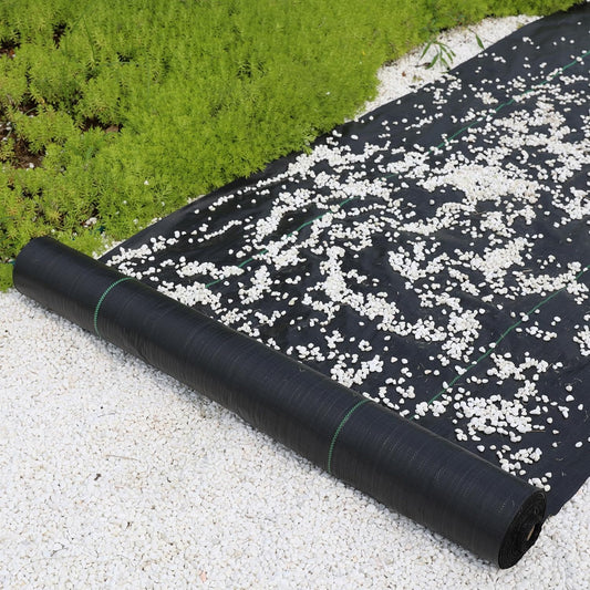 LIUJIAYI 2.4oz-6FTx450FT Weed Barrier Landscape Fabric - Durable Weed Block Gardening Ground Cover Mat, Woven Geotextile Fabric for Underlayment, Commercial Driveway Stabilization, Weed Control Cloth