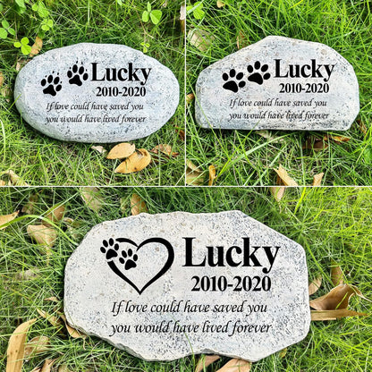 Zatanmulo Personalized Pet Memorial Stone, Garden Memorial Stone Personalized, Dog Headstone, Cat Tombstone, Memorial Plaque Outdoor, Garden Stepping Stone (Pawprint)