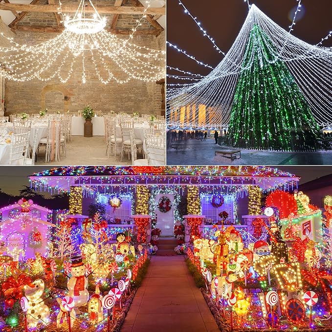 Color Changing Christmas Lights, 75ft 200 LED White & Multicolor Christmas String Lights with Remote, 11 Modes Fairy Twinkle Light Waterproof for Party Garden Wedings Holiday Xmas Tree Decorations