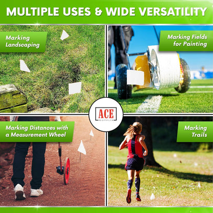 White Marking Flags 1000 Pack - 4x5x15 Inch White Flags for Yard - Markers For Lawn, Irrigation, Landscaping, Survey & Sprinkler Head Marking