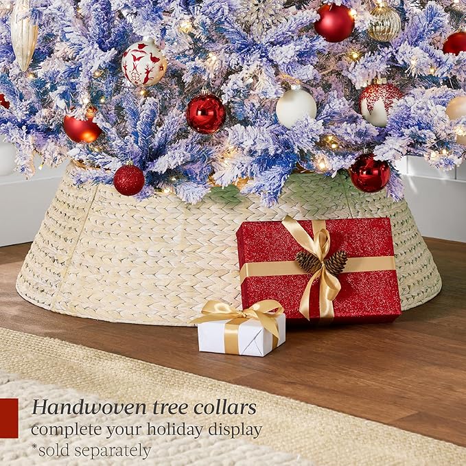 Best Choice Products Pre-Lit Lavender Christmas Tree, 4.5ft Artificial Flocked Full Fir Tree, Holiday Decoration w/ 200 Lights, 400 Branch Tips