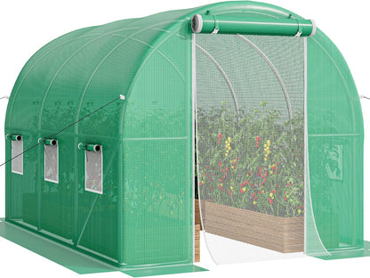YITAHOME 10'x6.5'x6.5' Greenhouses Large Walk-in Green House Heavy Duty Tunnel Green Houses Outdoor Portable Plant Gardening Upgraded Galvanized Steel Frame Zipper Doors 5 Crossbars Garden
