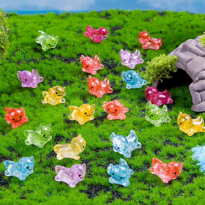 Mini Resin Glitter Axolotl 60 Pcs Variety Tiny Animals Figures Miniature Little Small Salamander Figurines Bulk for Micro Fairy Garden Landscape Accessories Hide Crafts Decor