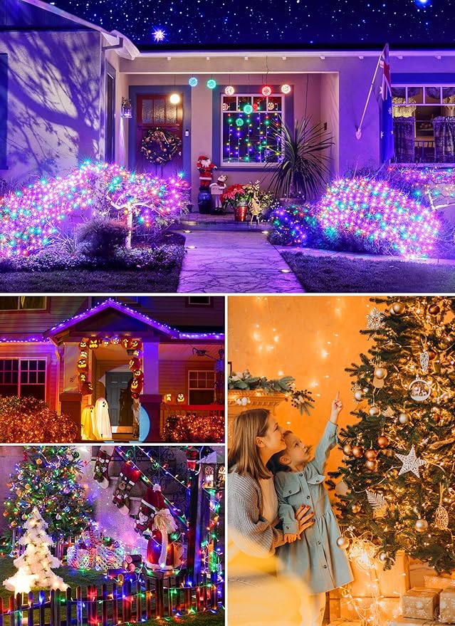 Minetom Color Changing String Lights Outdoor- 22 Colors 33FT 100 LED Fairy String Lights with Remote, Twinkle Christmas Tree Lights with 12 Lighting Modes, 4th of July Lights for Indoor Bedroom Party