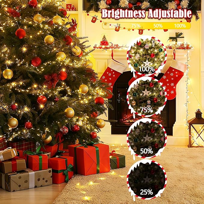 Voice Control 88ft 240LED Smart Christmas String Lights Outdoor/Indoor | String Lights Plug in with Remote, 12Modes, 7Voice Commands & Timers, Christmas Twinkle Light for Xmas Tree Decor (Warm White)