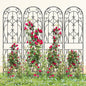 4 Pack 59x16in Metal Garden Trellis for Climbing Plants,Black Large Trellis for Climbing Plants Outdoor, Roses, Vegetables Vines Flowers Support, Large Decorative Outdoor Trellis