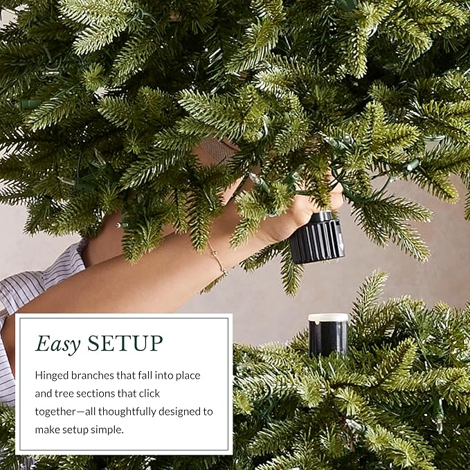 Balsam Hill 4.5 ft Unlit Classic Blue Spruce - Artificial Christmas Tree with Premium Stand for Indoor Holiday Decorating