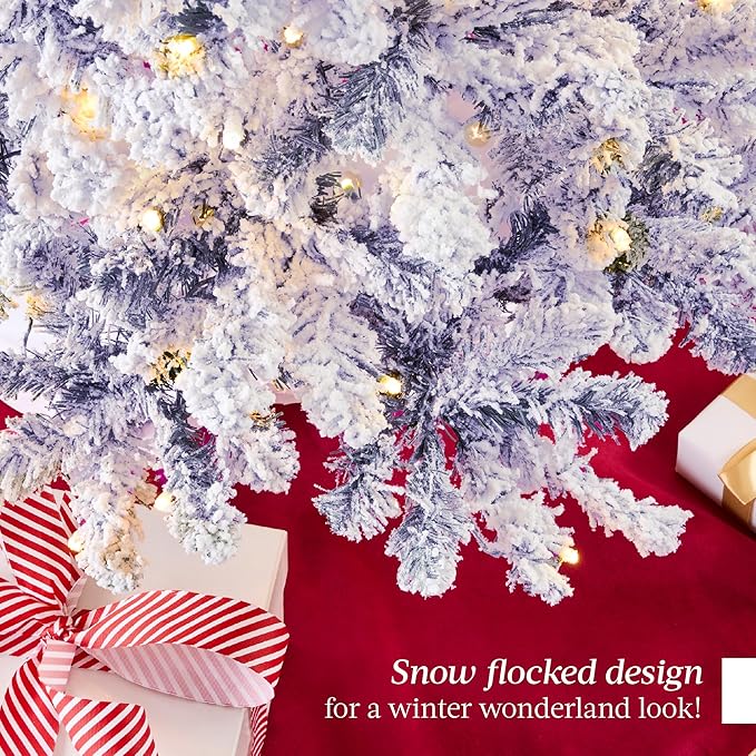 Best Choice Products Pre-Lit Lavender Christmas Tree, 4.5ft Artificial Flocked Full Fir Tree, Holiday Decoration w/ 200 Lights, 400 Branch Tips