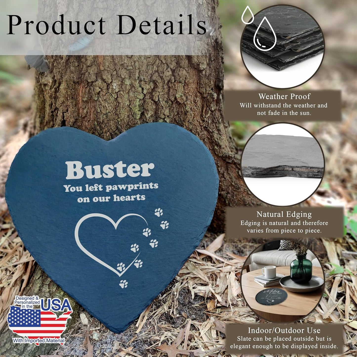 Dog Memorial Gifts for Loss of Dog, Cemetery Decorations for Grave, Pet Loss Sympathy Gift, Personalized Remembrance Garden Stone, Cat Lovers Heaven Grave Markers Bereavement Headstone (A12H)