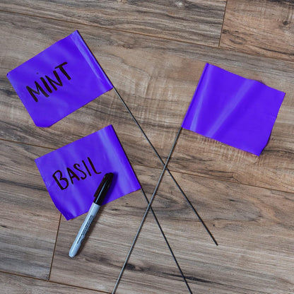 Purple Marking Flags 1000 Pack - 4x5x15 Inch Purple Flags for Outside - Markers For Lawn, Irrigation, Landscaping, Survey & Sprinkler Head Marking