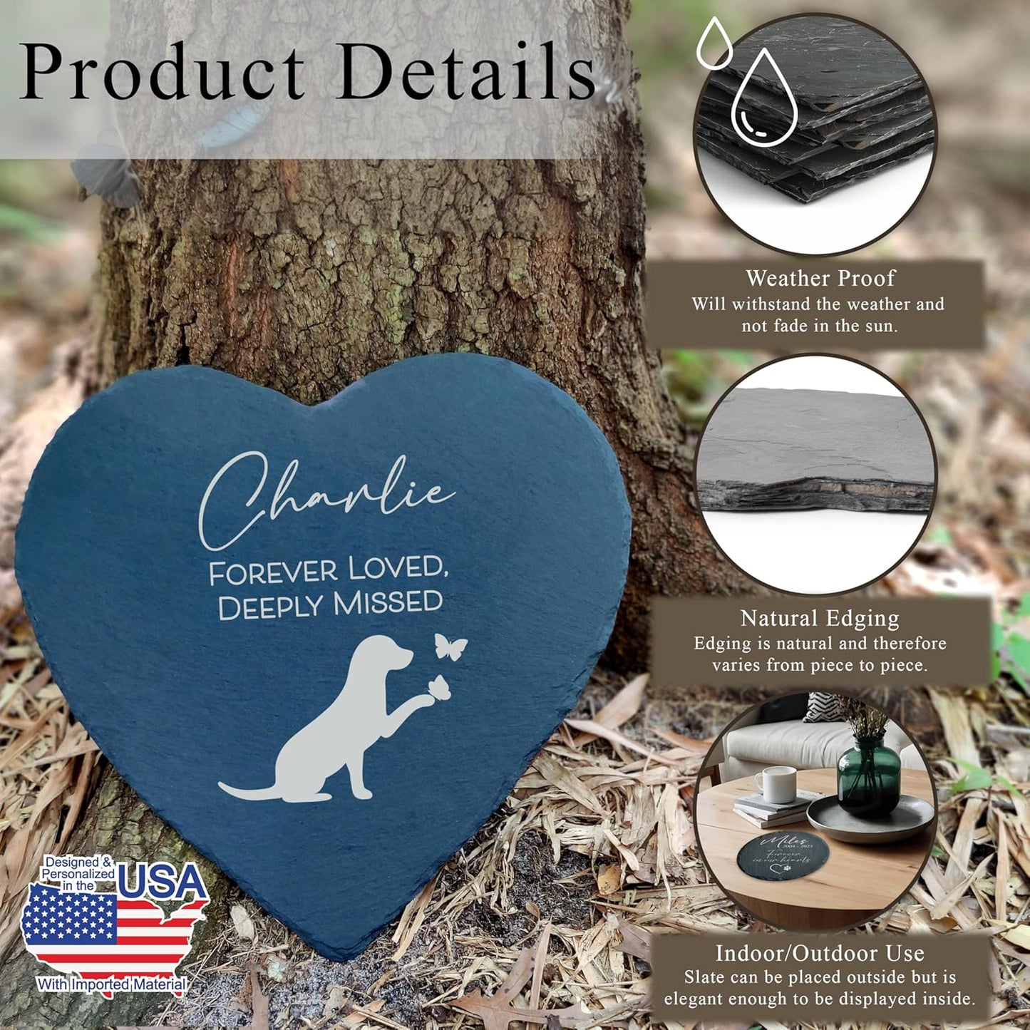 Dog Memorial Gifts for Loss of Dog, Cemetery Decorations for Grave, Pet Loss Sympathy Gift, Personalized Remembrance Garden Stone, Cat Lovers Heaven Grave Markers Bereavement Headstone (A09H)