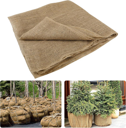 ANPHSIN 15ftx40in Natural Burlap Plant Covers Freeze Protection, Winter Frost Plant Blankets, Frost Cloth for Outdoor Bushes Trees Potted Plants Cold Weather