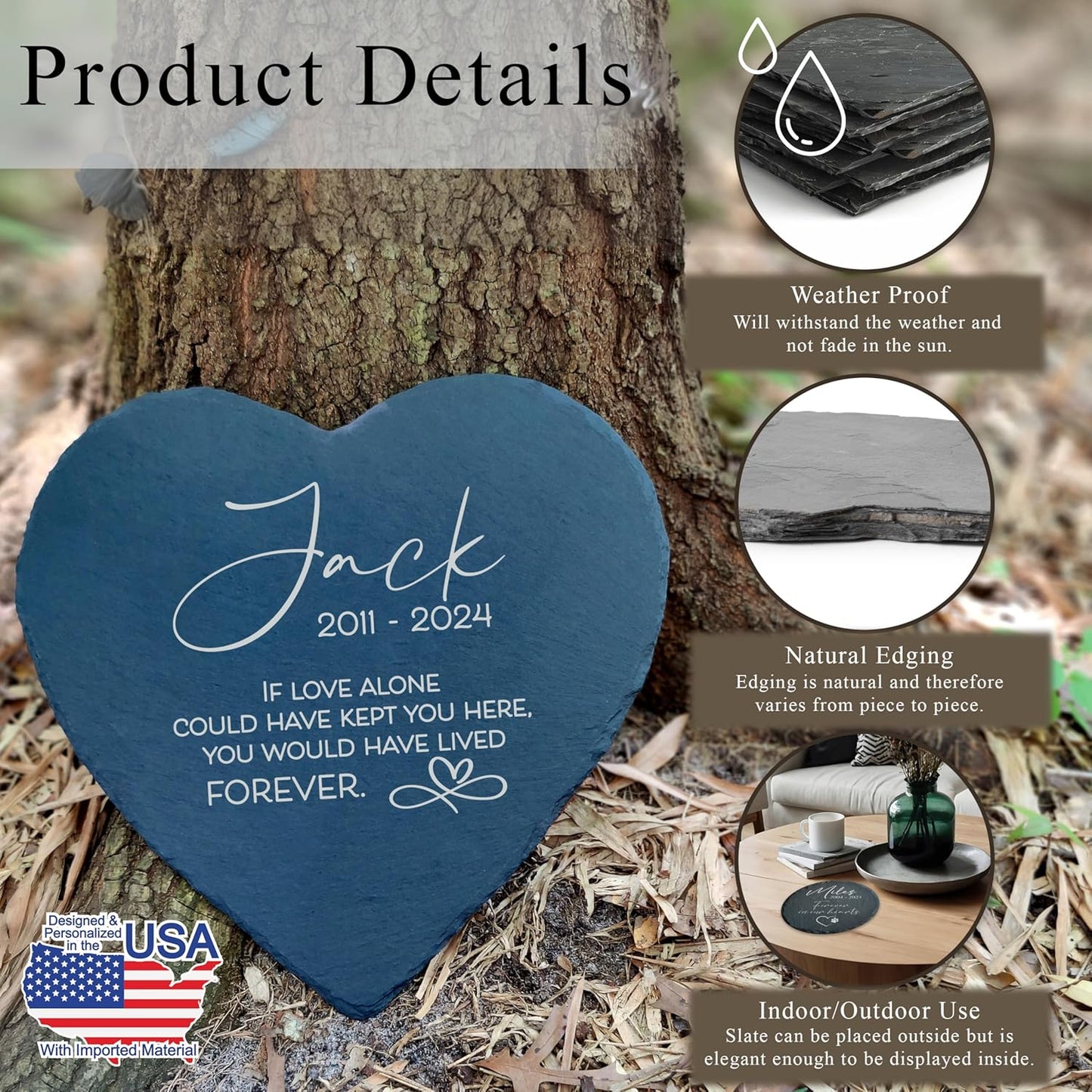 Dog Memorial Gifts for Loss of Dog, Cemetery Decorations for Grave, Pet Loss Sympathy Gift, Personalized Remembrance Garden Stone, Cat Lovers Heaven Grave Markers Bereavement Headstone (A06H)