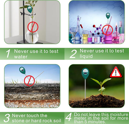 XLUX Long Probe Deep Use Soil Moisture Meter Sensor, Water Monitor Indicator, Hygrometer for Outdoor Indoor Large Pot Plants, Flower, Gardening, Farming, 2 Pack