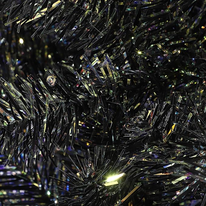 GAOMON 7.5Ft Christmas Tree, Artificial Black Halloween Pencil Christmas Tree with Sturdy Metal Stand & Realistic Branch Tips, Slim Skinny Xmas Holiday Decoration for Halloween, Home, Office, Black