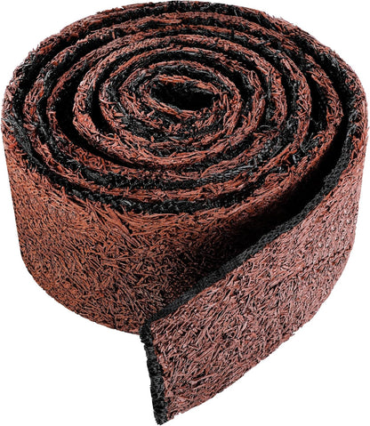 Adnee 140'' x 5.5" Double Sided Rubber Mulch Roll,2 Colors in 1 Recycled Rubber Mulch Walkway,Permanent Garden Edging Barrier Mat for Landscaping,Plants,Vegetables and Flowers