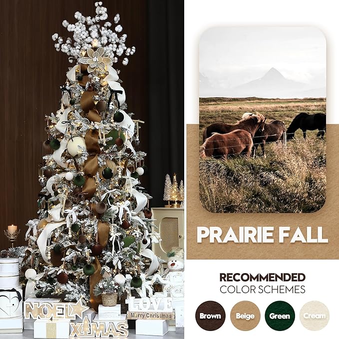 Sea Team 4-Pack Large Flocked Velvet Christmas Tree Ball Ornaments Set, Hanging Velour Baubles, Shatterproof Plastic Decorations for Xmas Tree, Wreath, Garland, 150mm/5.91 Inches, Cream