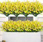 AmyHomie 20 Bundles Artificial Flowers for Outdoor UV Resistant Faux Flowers No Fade Fake Plastic Plants Garden Porch Window Box Decorating(Bright Yellow)
