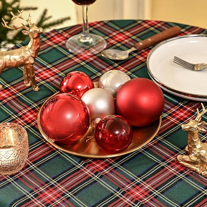 Red Glass Christmas Ball Ornaments, 2.36” Christmas Hanging Ornaments Set of 12 Xmas Baubles for Holiday Party Xmas Tree Decorations Gifts