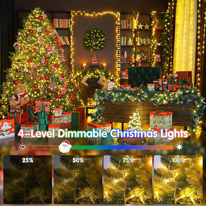 Heceltt 403FT 1000 LED Christmas Lights Outdoor, Color Changing String Lights with 11 Modes and Timer Memory Function for Xmas Tree Wedding Party Holiday Decor (Warm White to Multicolor)