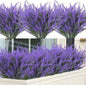 Ouddy Decor 12 Bundles Artificial Lavender Fake Flowers Faux Plastic Plants for Home Wedding Kitchen Garden Patio Window Box Office Table Centerpieces Indoor Outdoor Decor, Purple