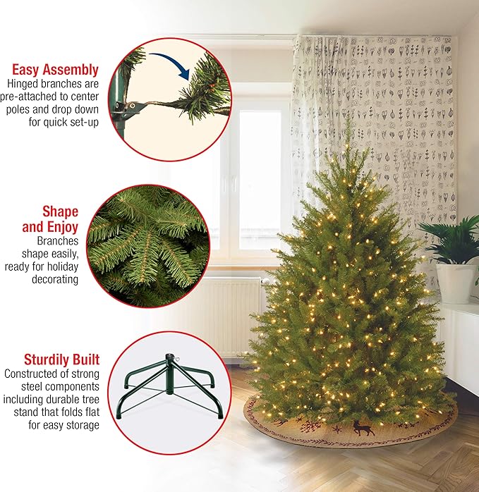 National Tree Company Artificial Mini Christmas Tree, Green, Dunhill Fir, Includes Stand, 4 Feet
