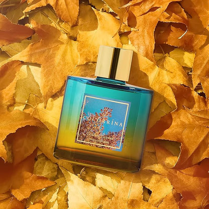 COCORRÍNA Reed Diffuser - Golden Leaves Reed Diffuser Set with 8 Sticks & Preserved Baby's Breath, Reed Diffuser for Home Bathroom Shelf Decor