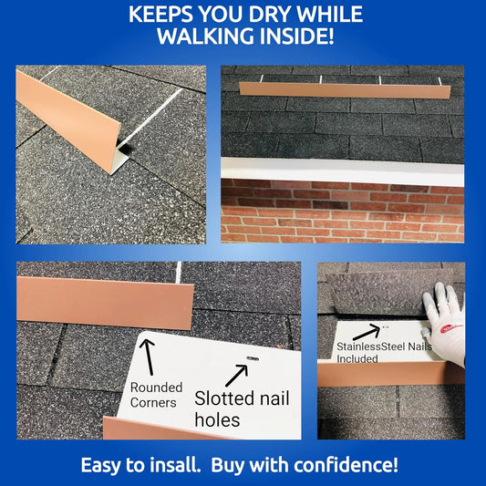 Eagle 1-26 Gauge 5 Foot Rain Diverter - Nails and Instructions Included (Mill Finish Aluminum, Copper, Galvanized, Stainless Steel & More) (3, Brown)