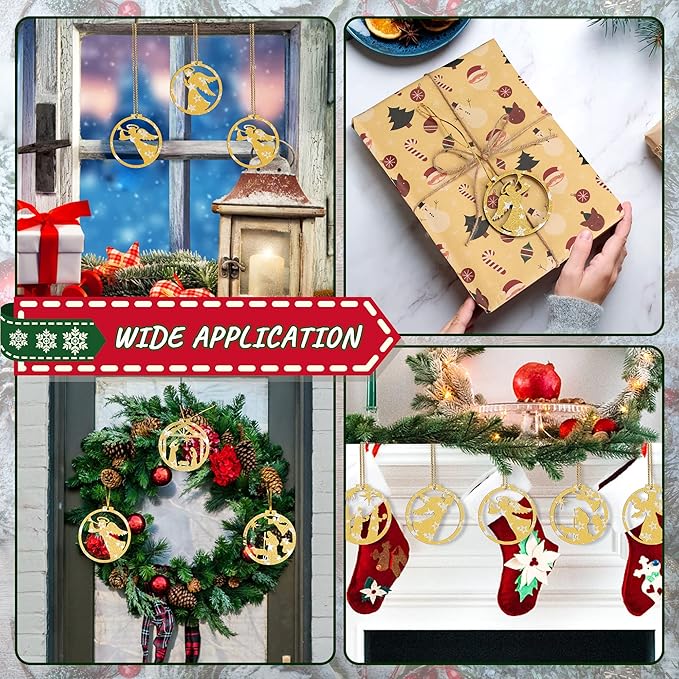 14 Pcs Nativity Scene Ornaments, Christmas Wooden Nativity Hanging Ornaments Set, Christian Nativity Scene Christmas Tree Decoration, Xmas Religious Gift for Family Friends and Christian