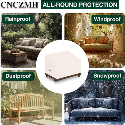 Heavy Duty Patio Sofa Covers Waterproof, Outdoor 3-Seater Couch Cover Waterproof, 600D Outdoor 2-Seater Loveseat Furniture Covers with Air Vent Handle 54''W x 38''D x 24''H/ 35''H Beige Brown