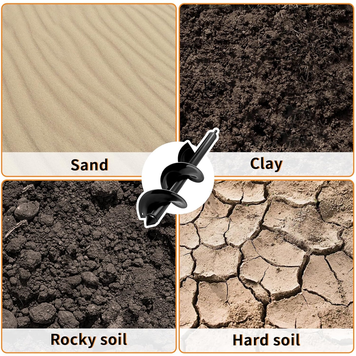 4 x 16 Inch Auger Drill Bit for Planting–Garden Spiral Hole Drill Planter for Bulbs, Bedding Plants & Umbrella Holes|3/8" Hex Drive|The Ultimate Bulb Planter Tool for Cordless Drill