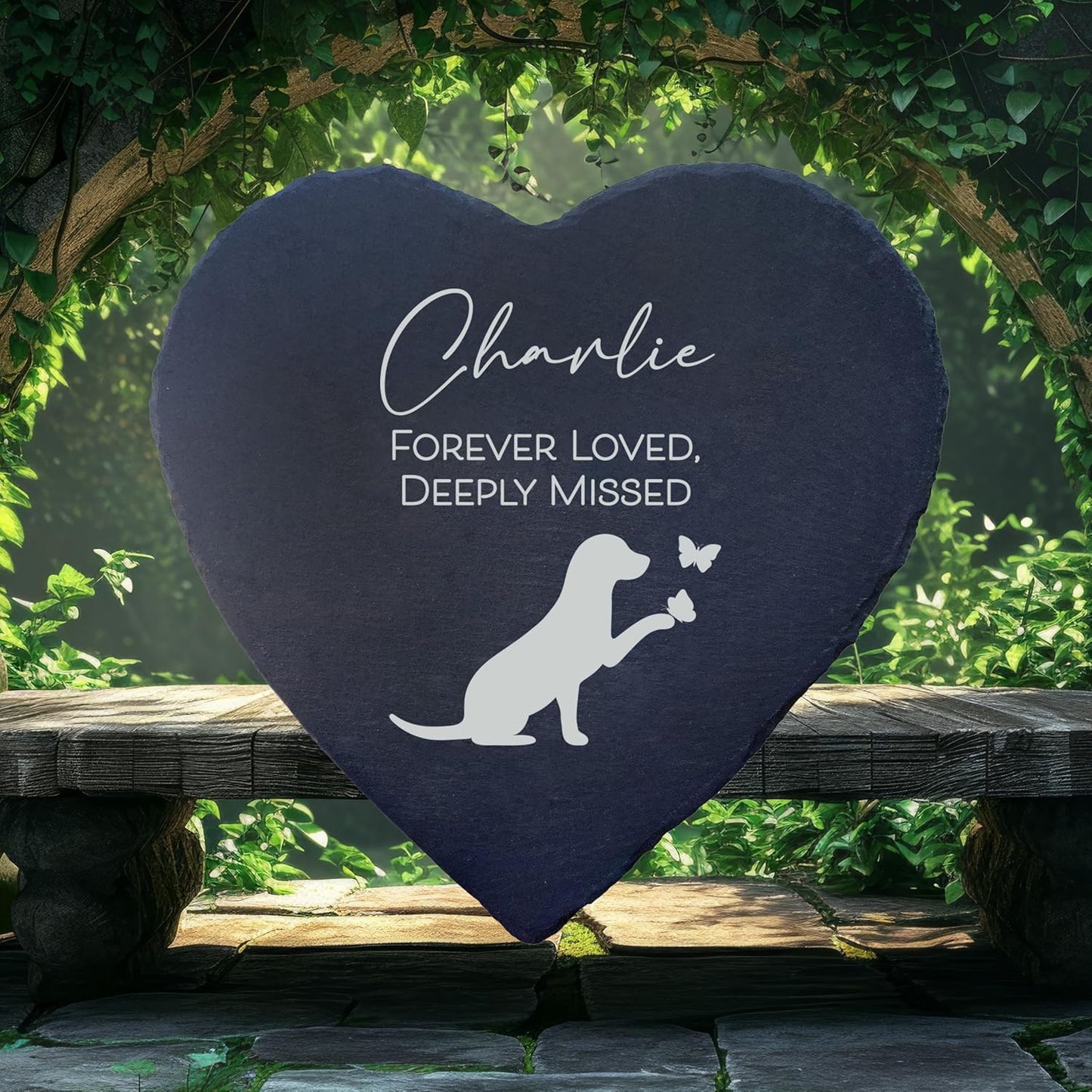 Dog Memorial Gifts for Loss of Dog, Cemetery Decorations for Grave, Pet Loss Sympathy Gift, Personalized Remembrance Garden Stone, Cat Lovers Heaven Grave Markers Bereavement Headstone (A09H)
