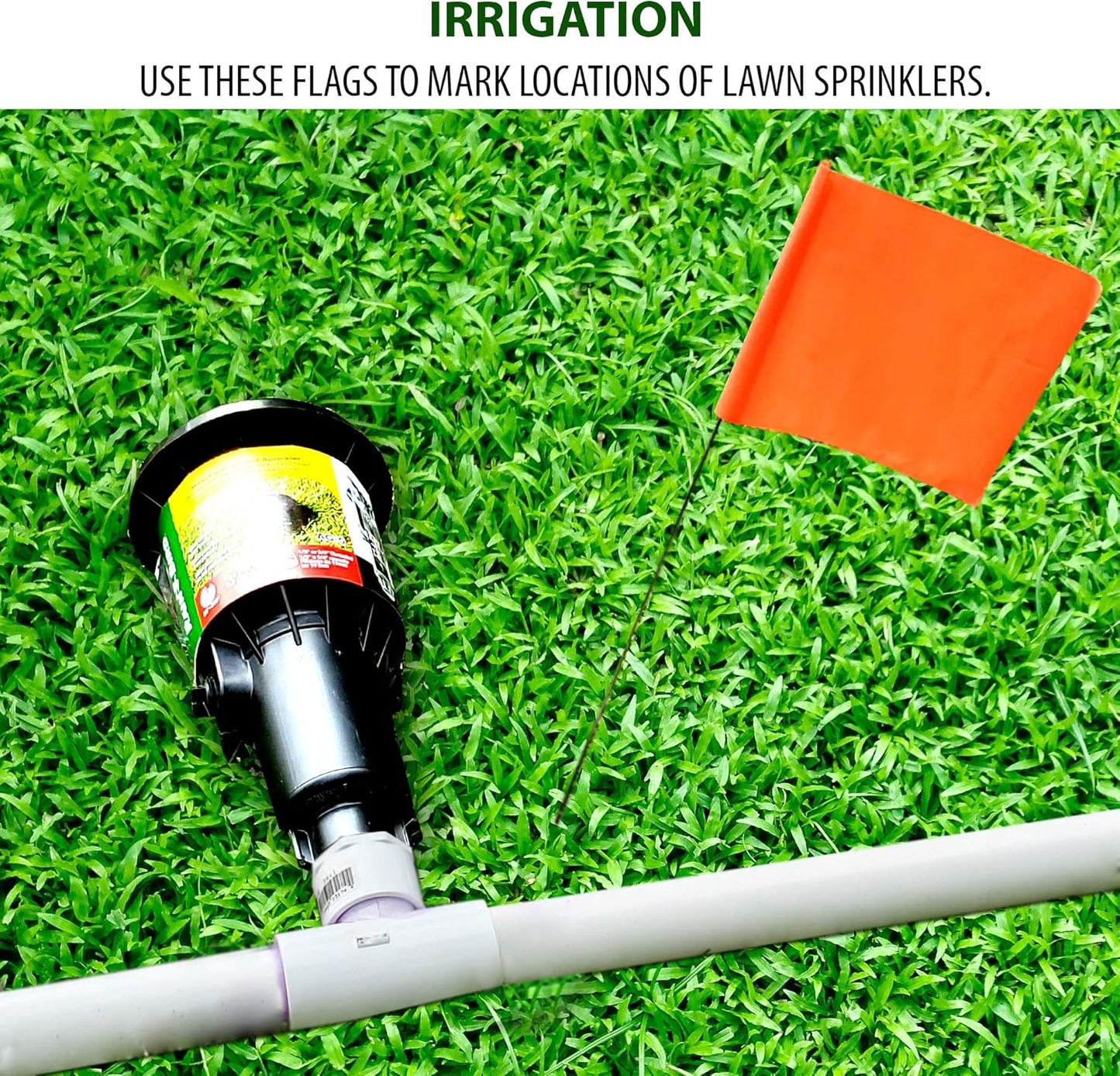 Fluorescent Orange Marking Flags 1000 Pack - 4x5x15 Inch Bulk Yard Flags - Markers For Lawn, Irrigation, Landscaping, Survey & Sprinkler Head Marking