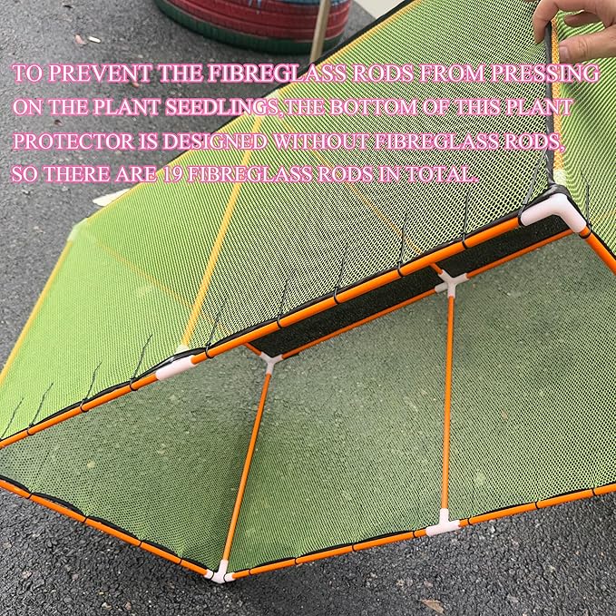 Seedling Net Plant Protector, 19 Fibreglass Poles Make Up The Garden Plant Awning, Bird Netting, Preventing The Hot Sun and Squirrels from Harming Plant Seedlings,47.2" X 23.6" X 23.6"