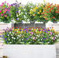AmyHomie 20 Bundles Artificial Flowers for Outdoor Outside Spring Summer Decoration UV Resistant Faux Flowers No Fade Fake Plastic Plants Garden Porch Window Box Decorating