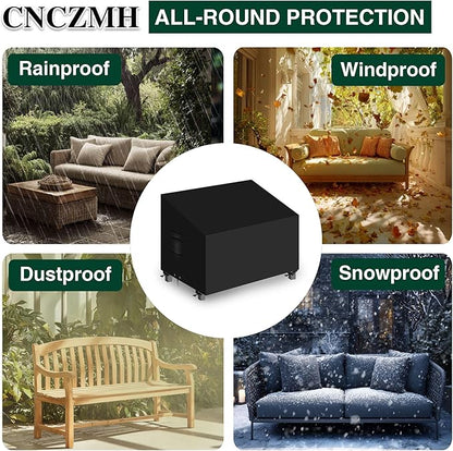 Heavy Duty Patio Sofa Covers Waterproof, Outdoor 3-Seater Couch Cover Waterproof, 600D Outdoor 2-Seater Loveseat Furniture Covers with Air Vent Handle 54''W x 38''D x 24''H/ 35''H Black